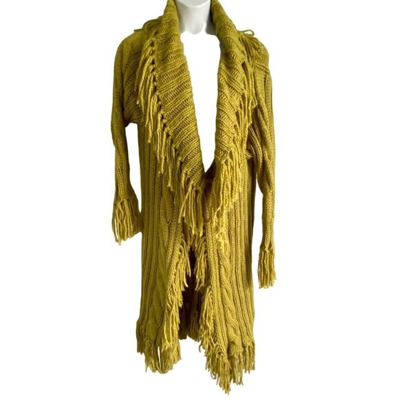 Great Adventure Green Long Maxi Cable Knit Sweater Medium - Picture 2 of 10